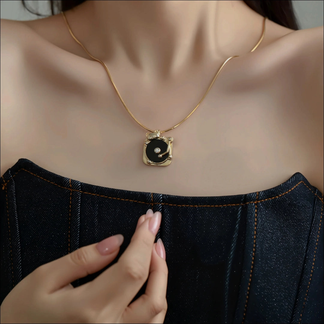 Vinyl Record Meow Necklace