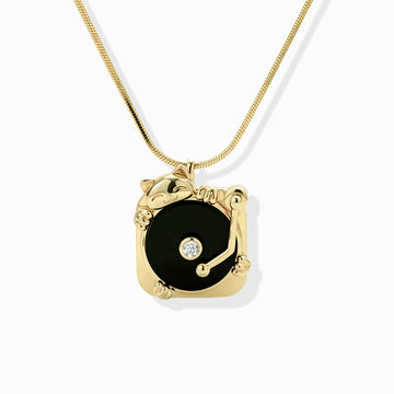 Vinyl Record Meow Necklace